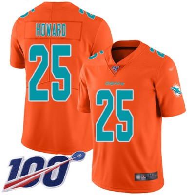Nike Miami Dolphins #25 Xavien Howard Orange Men's Stitched NFL Limited Inverted Legend 100th Season Jersey Men's